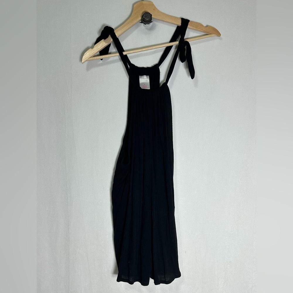 No Boundaries Women Black Gauze Halter Romper Tie Shoulder Sleeveless Jumpsuit M